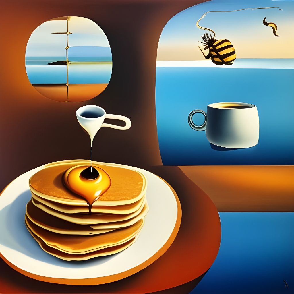 Surreal Pancakes with Honey, Salvador Dali Style