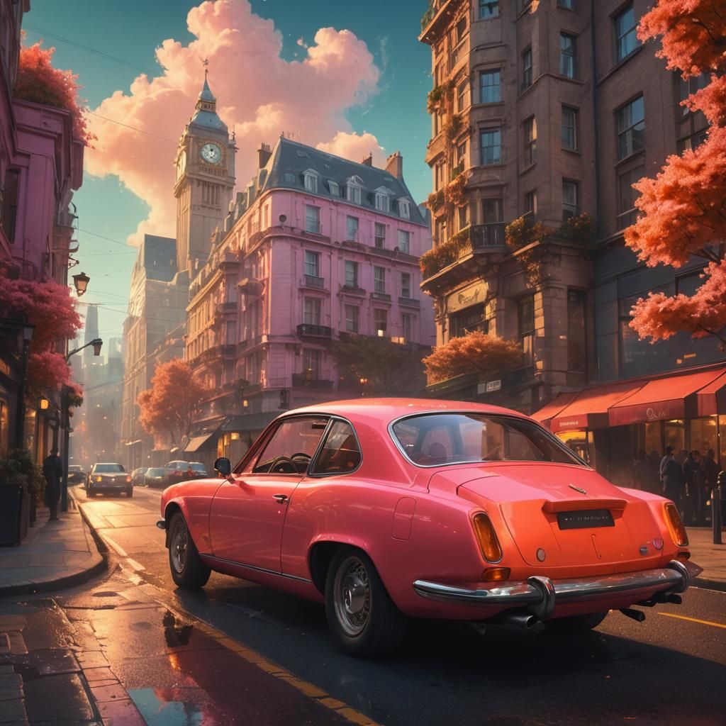 Retro-Futuristic European Sports Car in London