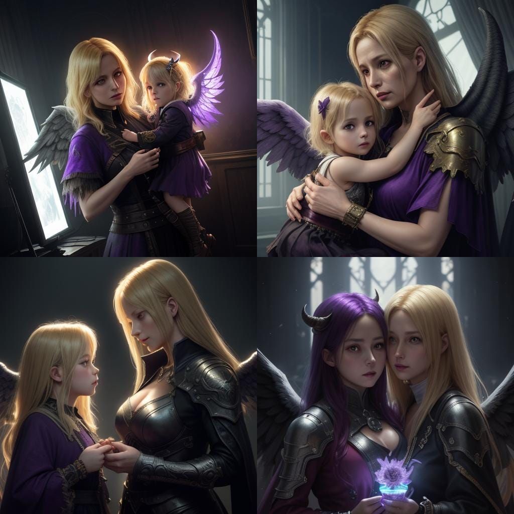 Dark Fantasy: Demon, Angel, and Child