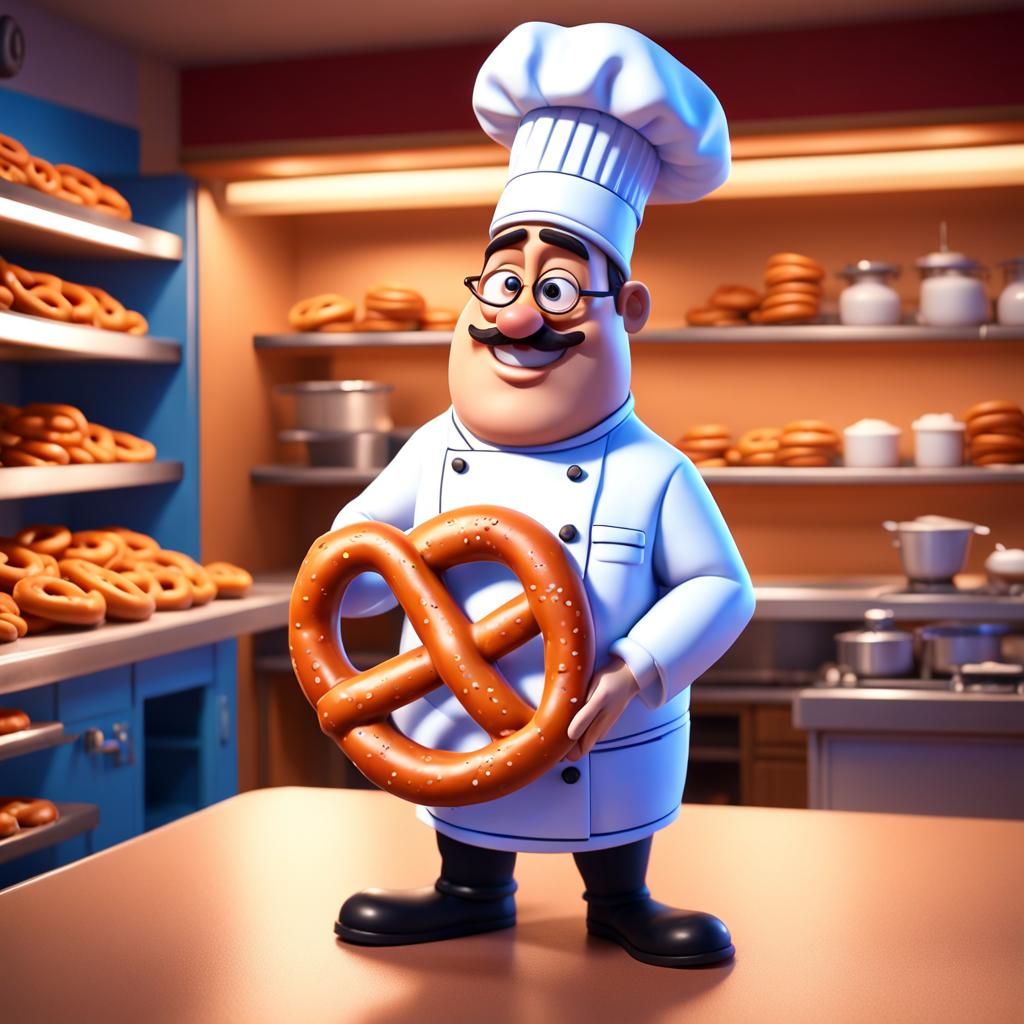 Pretzel Baker: A Pixar-Style 3D Character
