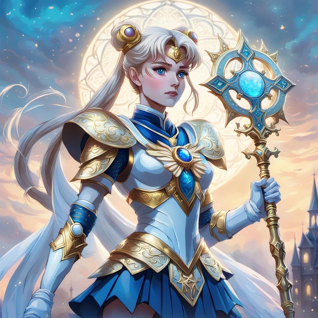 Sailor Moon as Cleric in Ethereal Digital Art