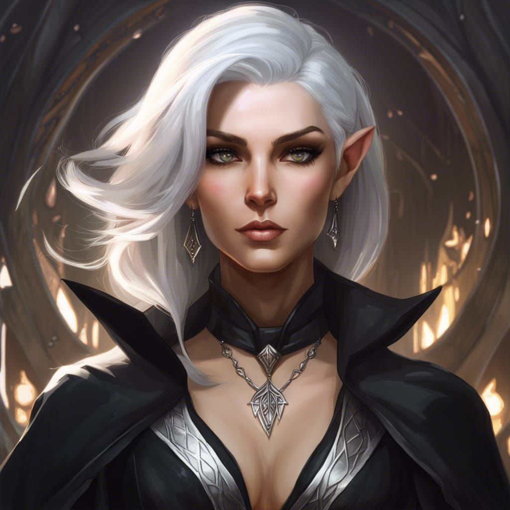 Enchanting Elf Sorceress Portrait in Detailed Digital Art