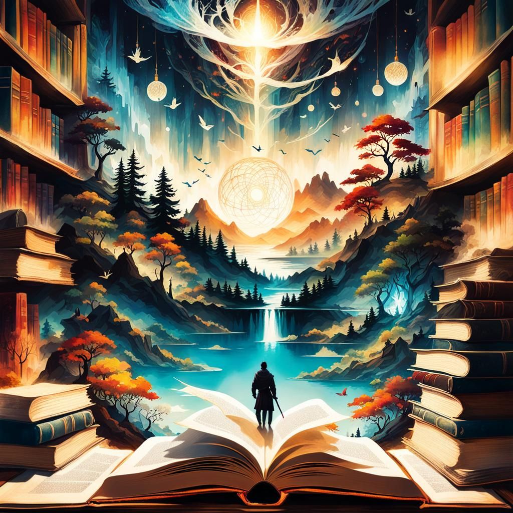 Fantasy World Emerges from Open Book