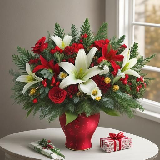 Festive Christmas Flowers in Bloom