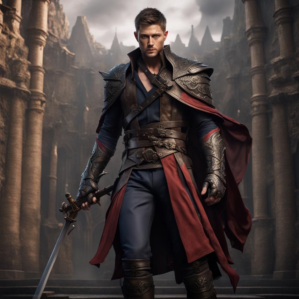 Jensen Ackles as Castlevania Warrior: Hyperrealistic Art