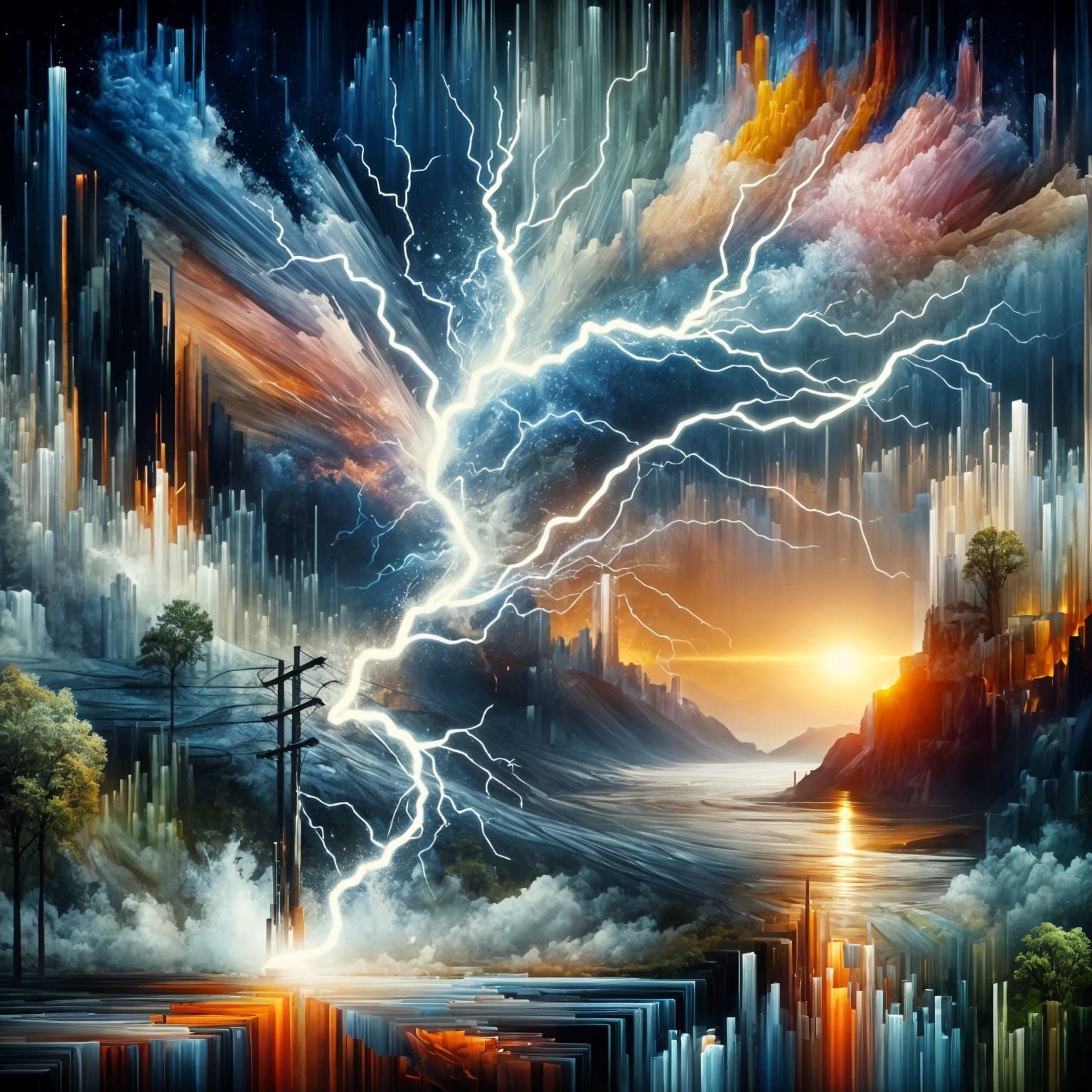 Electric Dreamscape in Symbolist Oil Paint