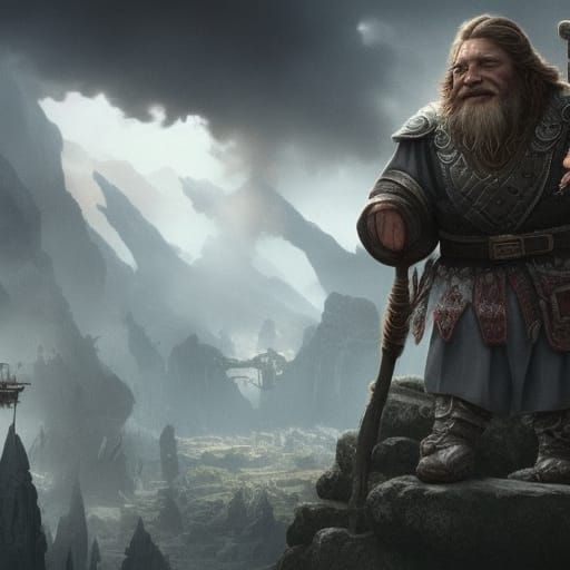 Epic Dwarf War Scene: Digital Matte Painting