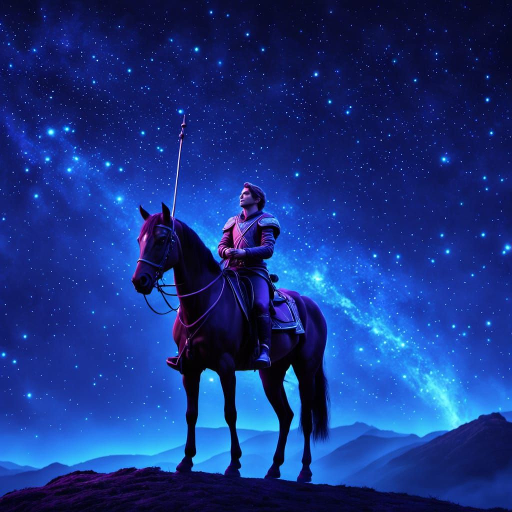 Sagittarius in Starry Night Sky: Digital Painting