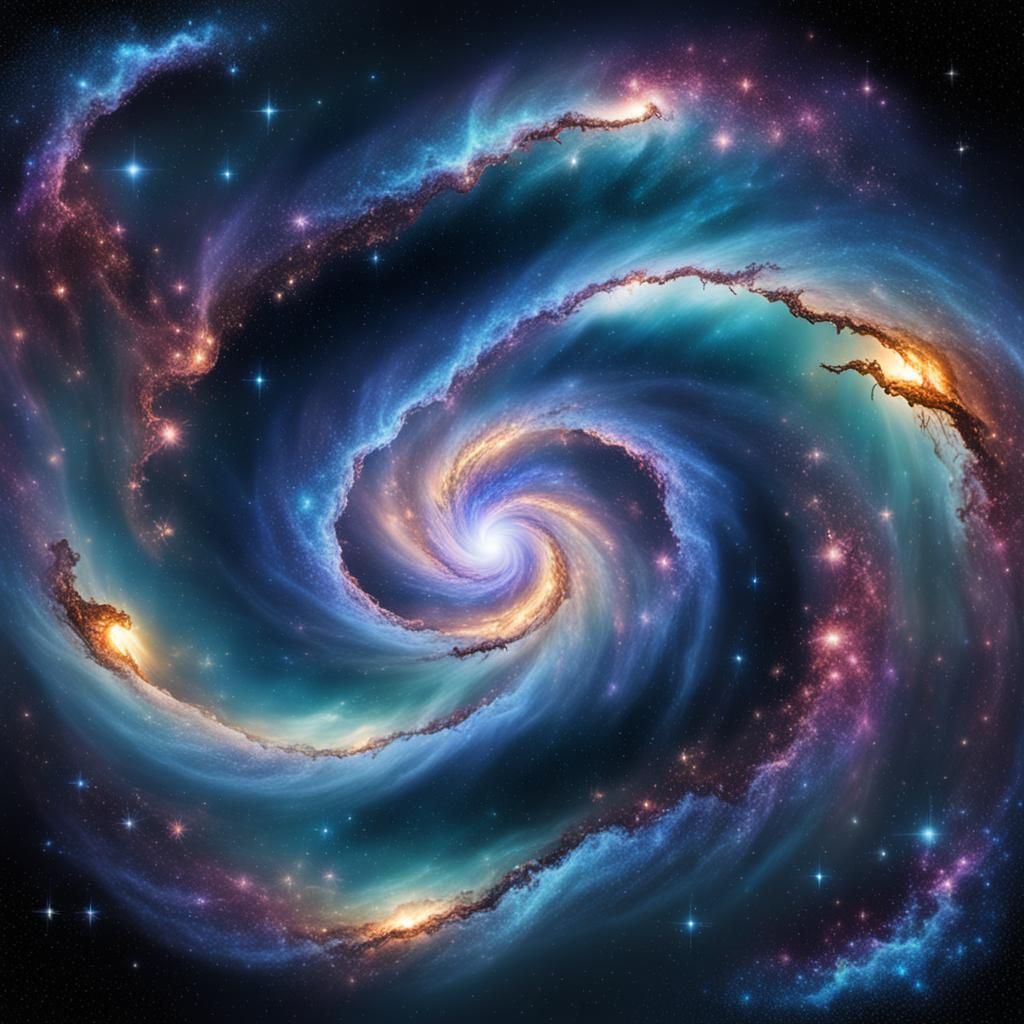 Distorted Galaxy Vortex with Epic Lighting