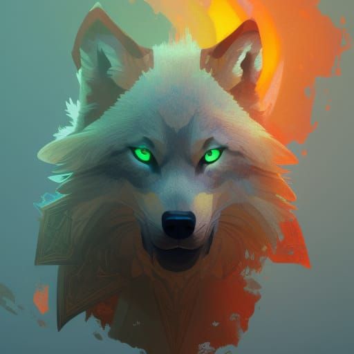 Pixelated Wolf Concept Art in 8K Resolution