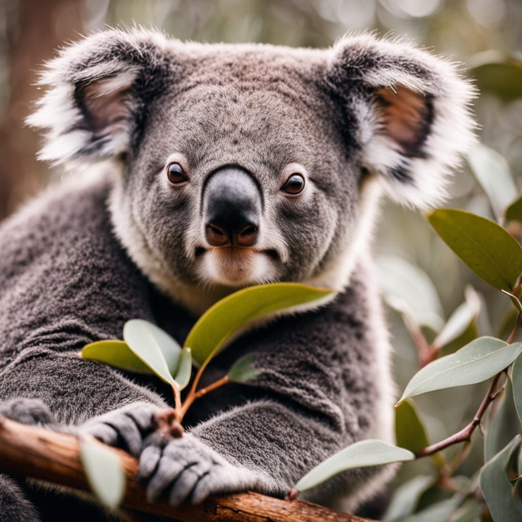 Koala in Australian Wilderness at Golden Hour
