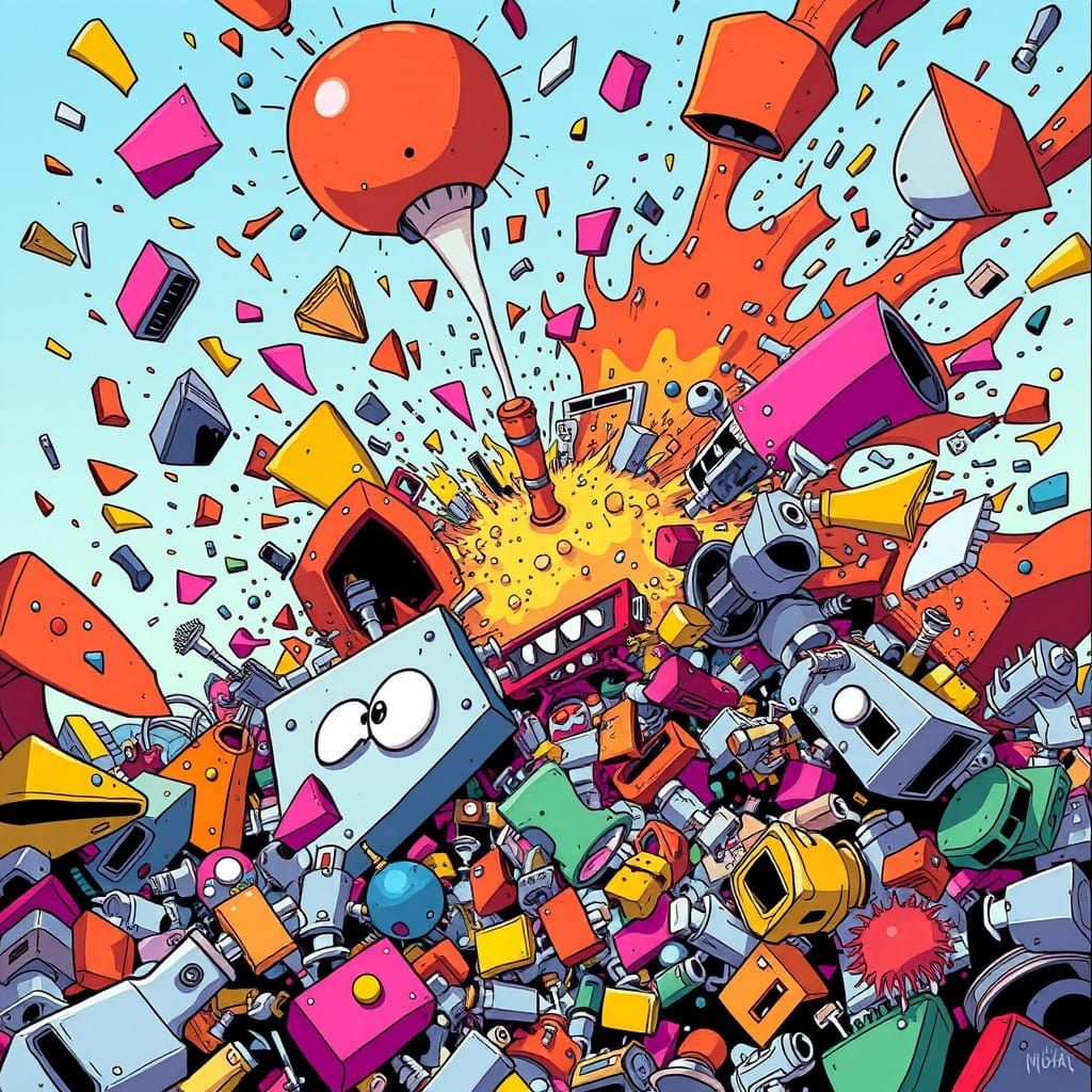 Explosive Cartoon Mayhem in Vibrant Colors