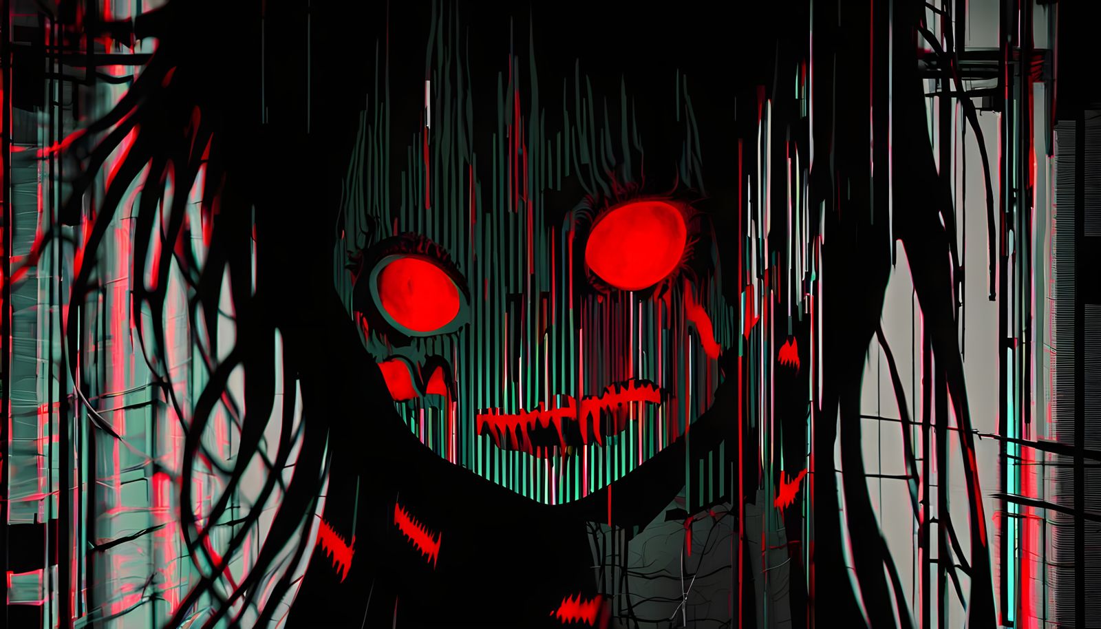 Junji Ito-Inspired Woman's Grotesque Glitch Transformation