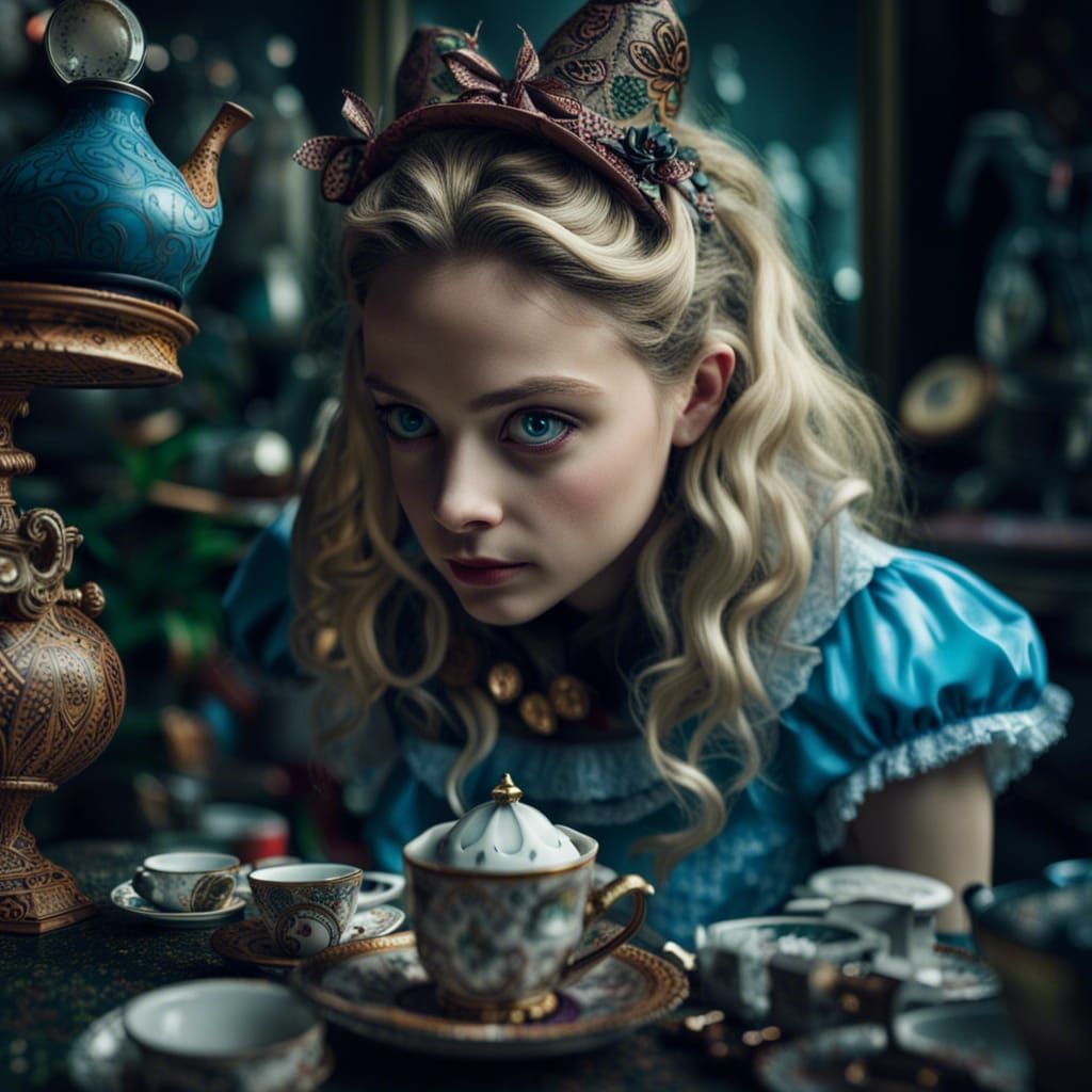 Hyperrealistic Alice in Wonderland with Intricate Details