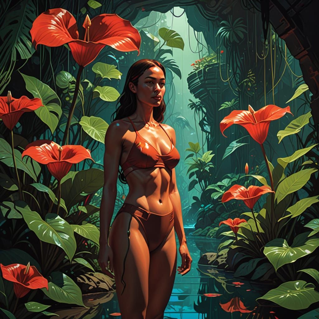 Anthurium Admiration in Renaissance Surrealism