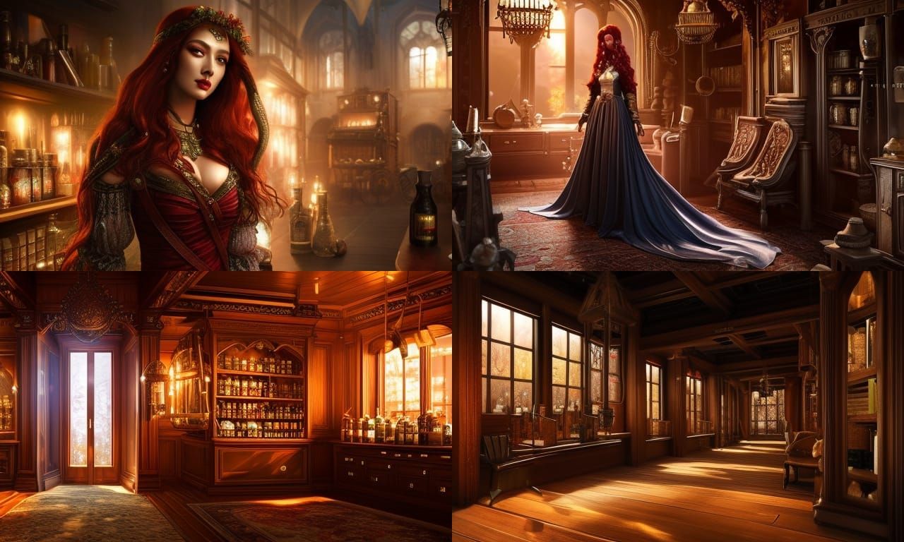 Apothecary Beauty in Hyperrealistic Gothic Art