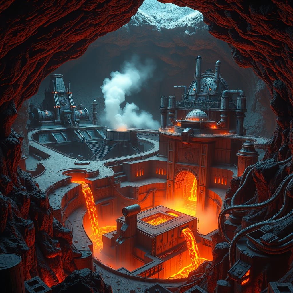 Villain's Geothermal Power Plant Inside Volcano