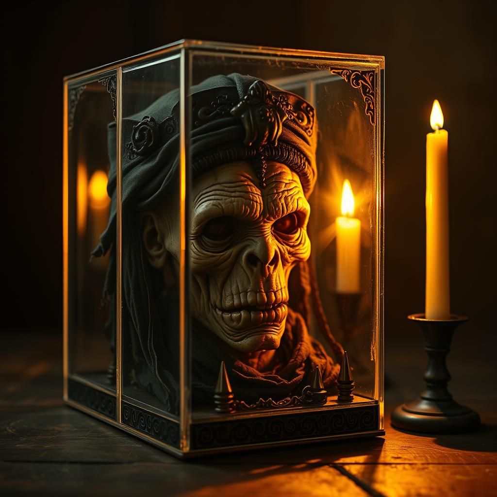 Mysterious Shrunken Head Still Life