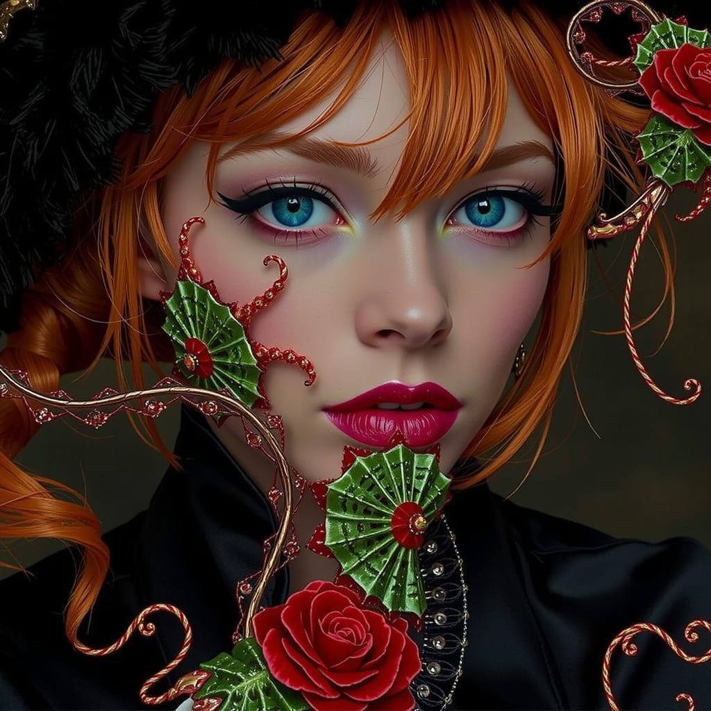 Abstract Swirling Red Forms in Dynamic Motion