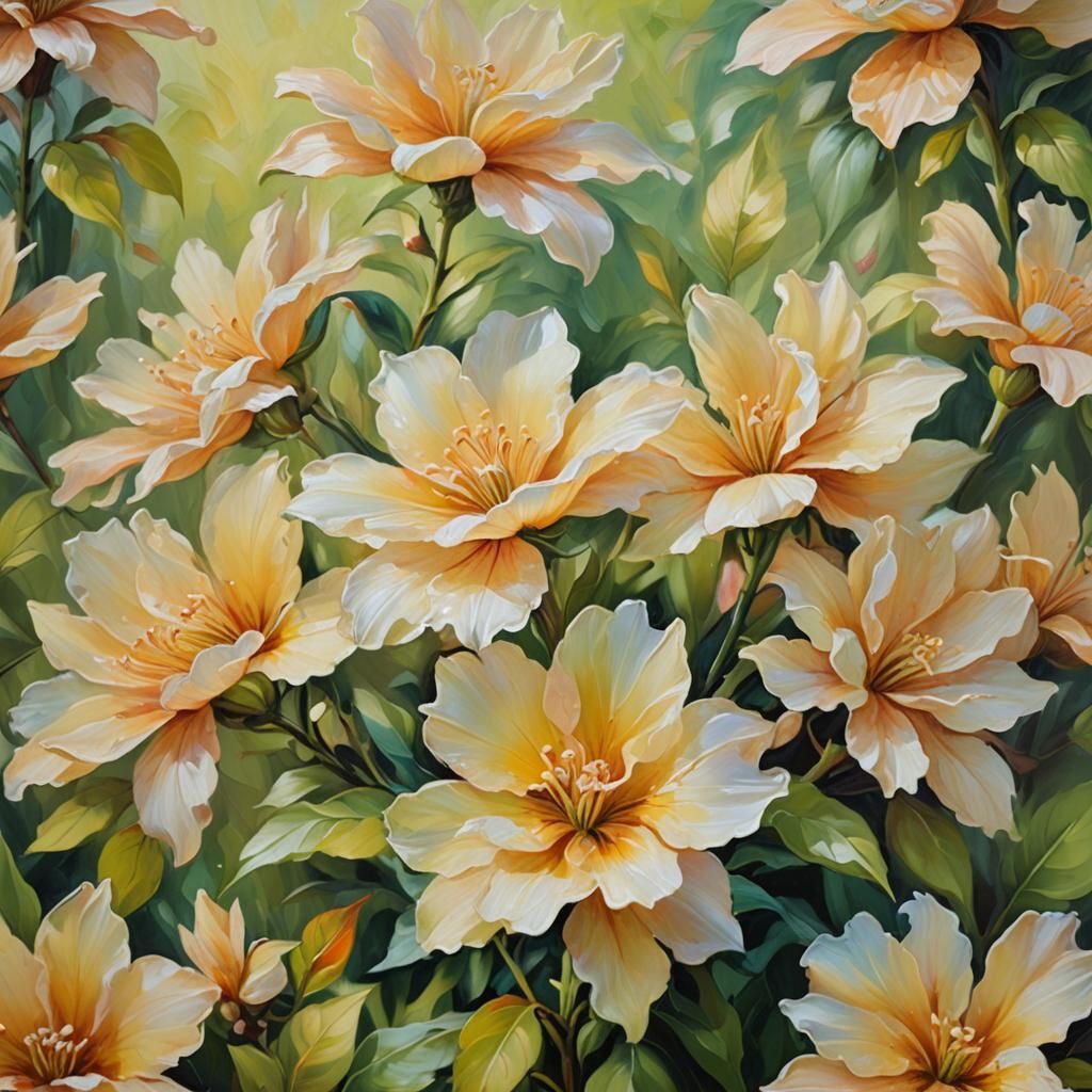 Impressionistic Oil Painting of a Delicate Flower