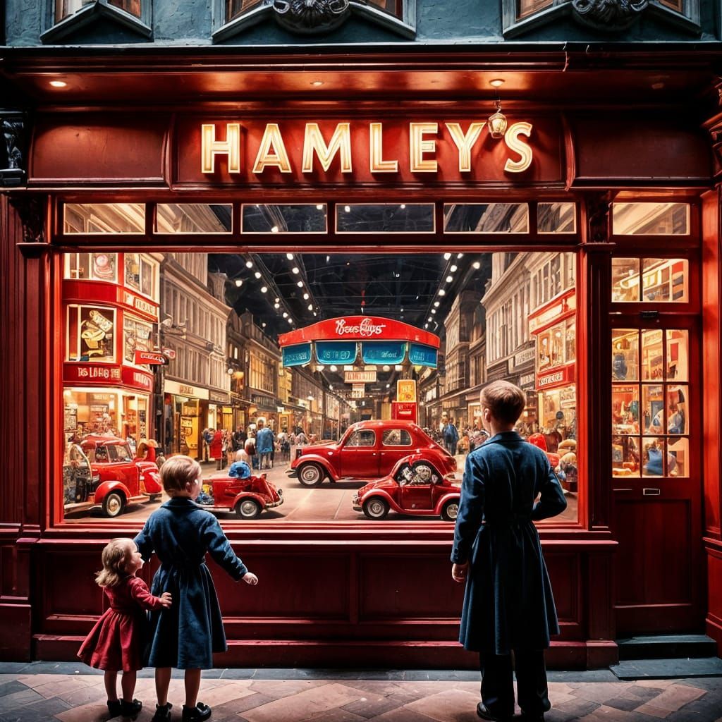 In the 1950s one toy store created displays like no other, Hamleys where "toy" cars looked the part
