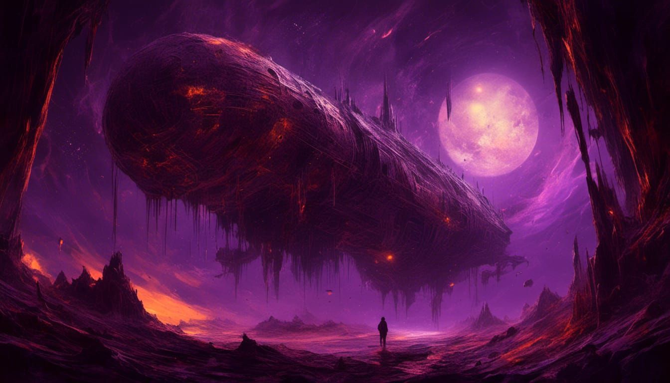 Mystical Spaceship in Dark Fantasy Concept Art