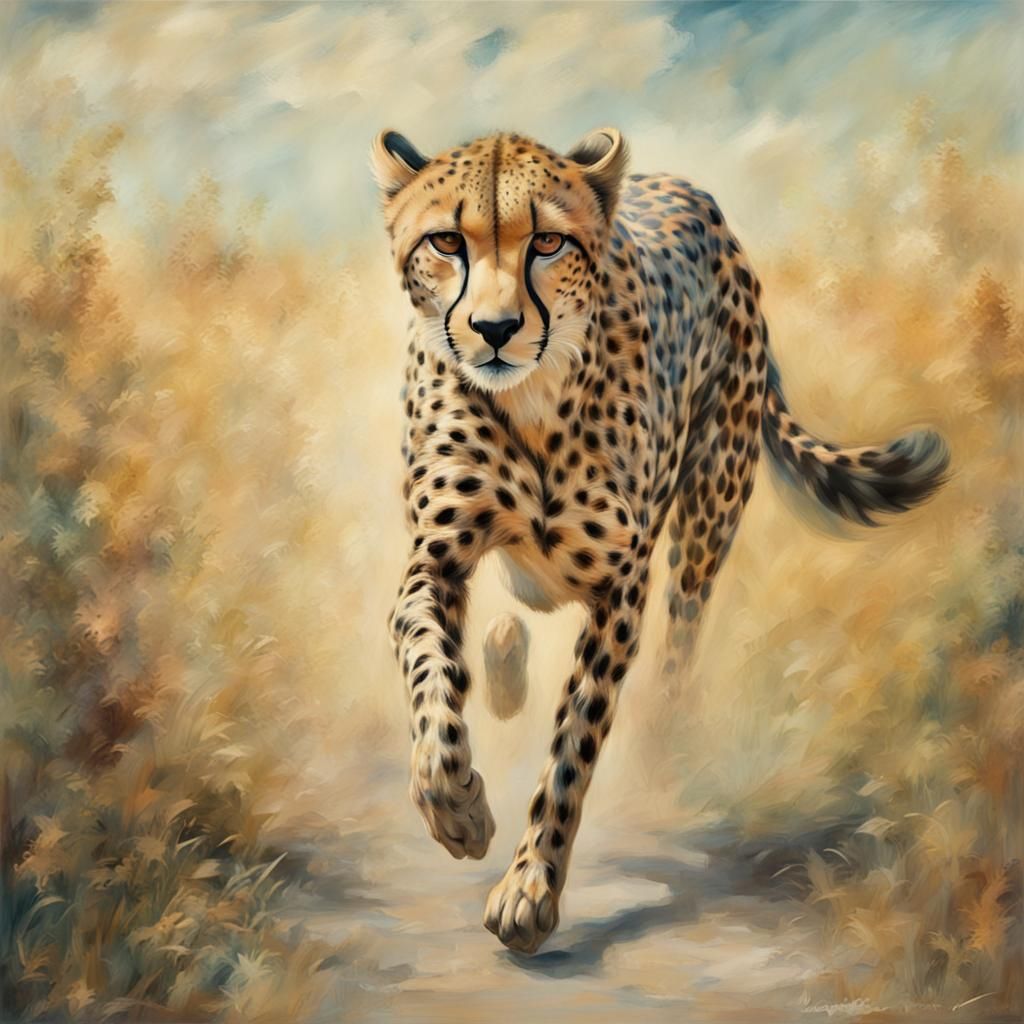 Cheetah Running: Expressive Encaustic Painting in Savannah