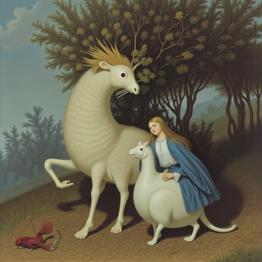 Fantastical Dreamscape Illustration in Psychedelic Style