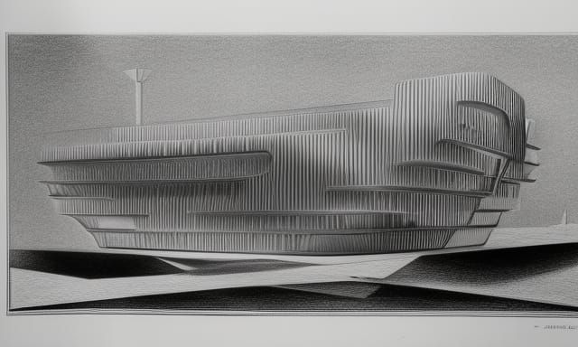 Retro-Futuristic City Blueprint in 1920s Style