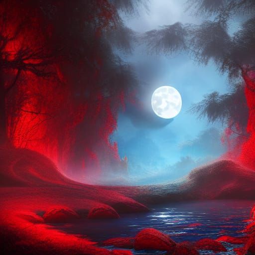 Black Crescent Moon over Equatorial Forest