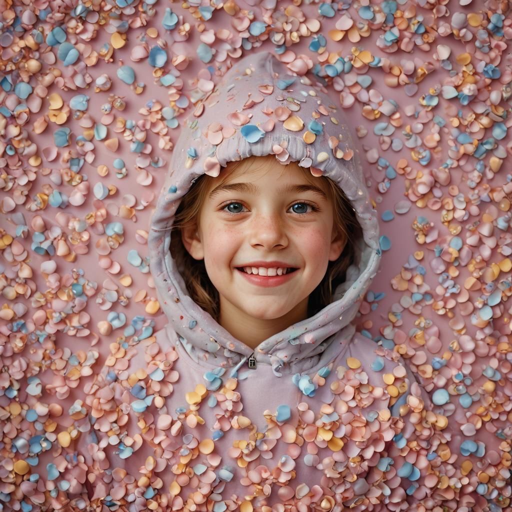 Radiant Portrait of Smiling Girl with Soft Bokeh
