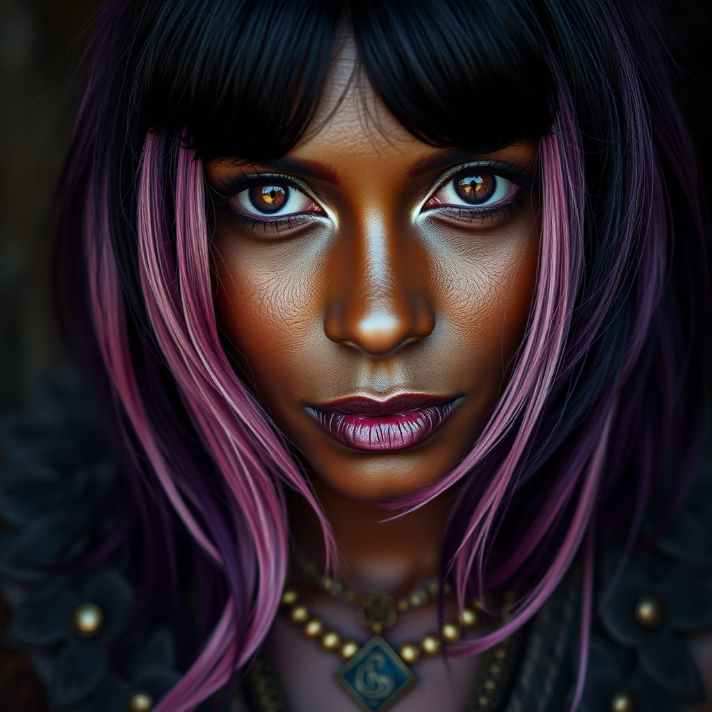 Fantasy Oracle Woman with Rune Eyes