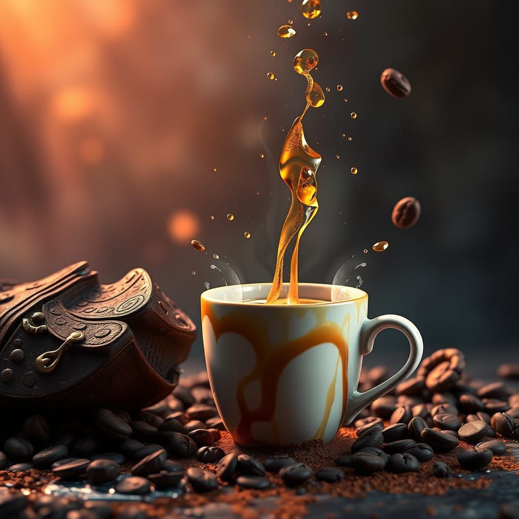 Fantastical Coffee Oasis in Vibrant Hues