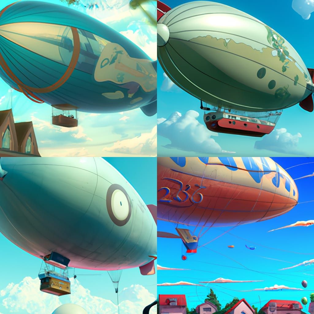 Vixen Parade Blimp in Studio Ghibli Style