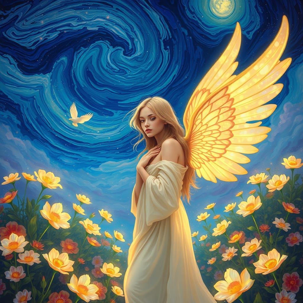 Angel of Radiant Light in Luminous Garden