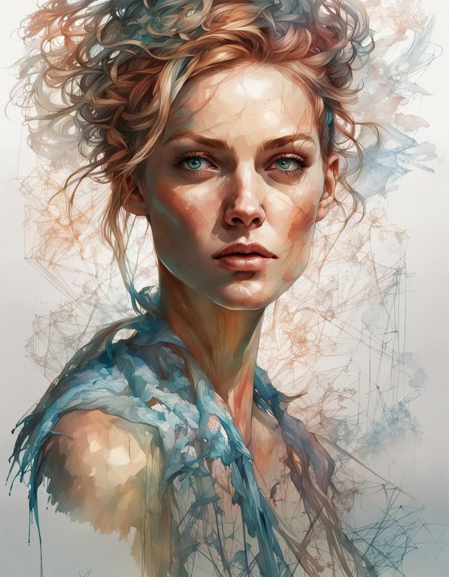 Supermodel Portrait in Comic Book Style