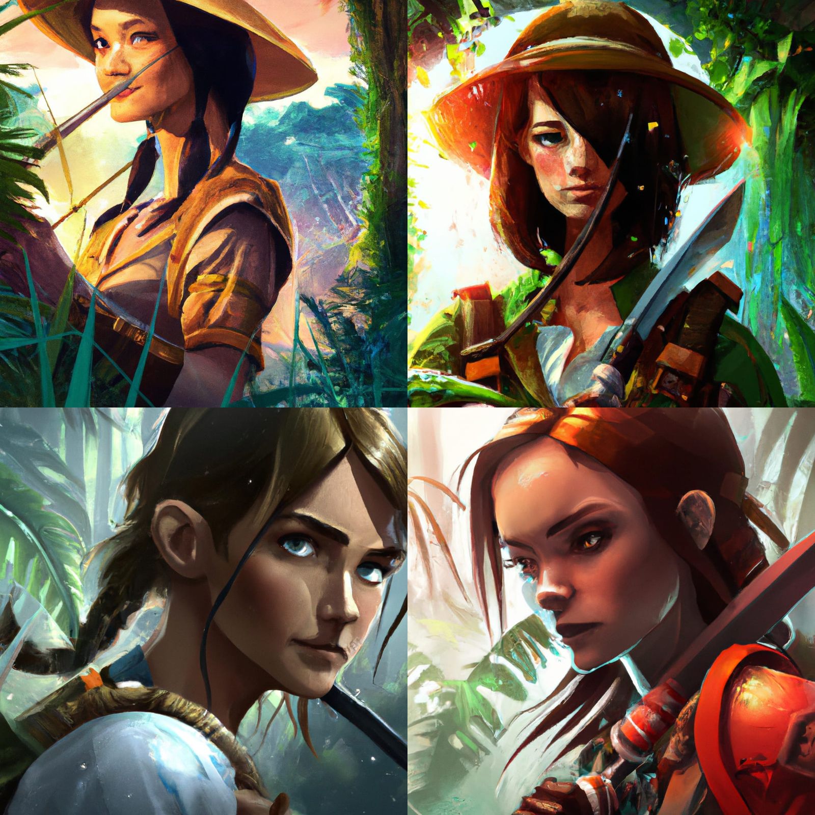 Female Ranger Scout in Jungle, Digital Art