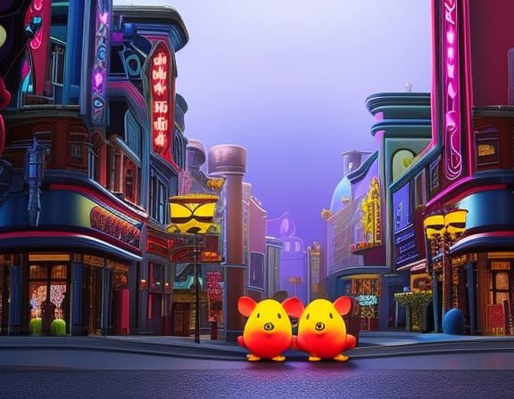 Mice on a Mission in Retro Disney Cartoon Style