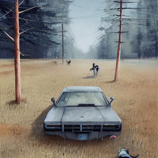 Eerie Watercolor Landscape