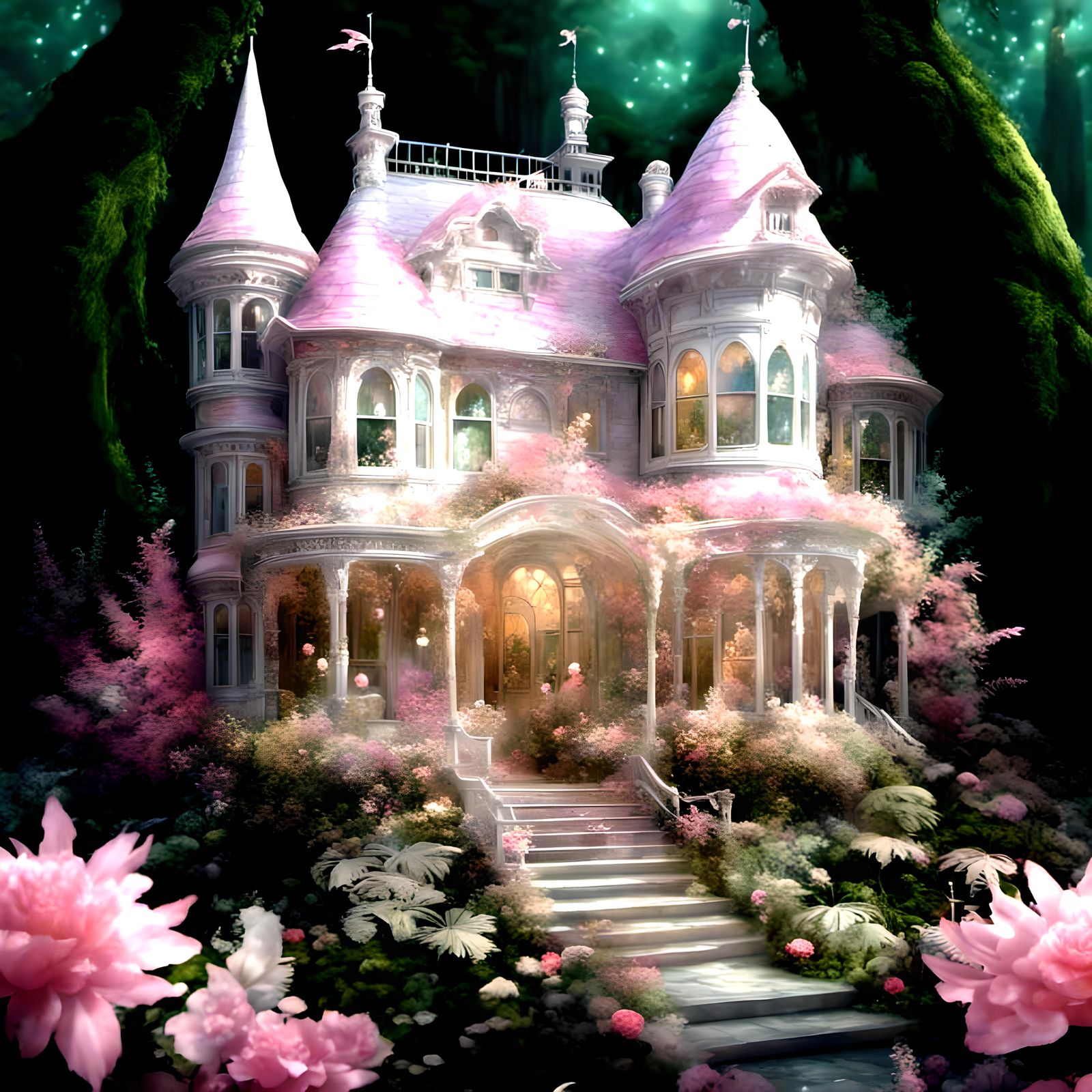 Iridescent mother-of-pearl white fantasy fairy Victorian man...