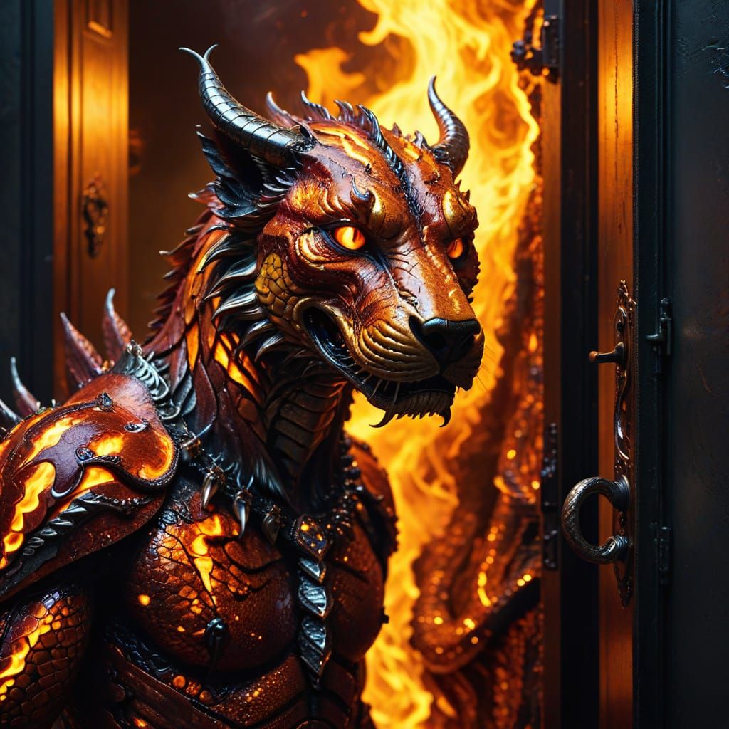 Cerberus: Hound of Hades in Haute Couture Surrealism