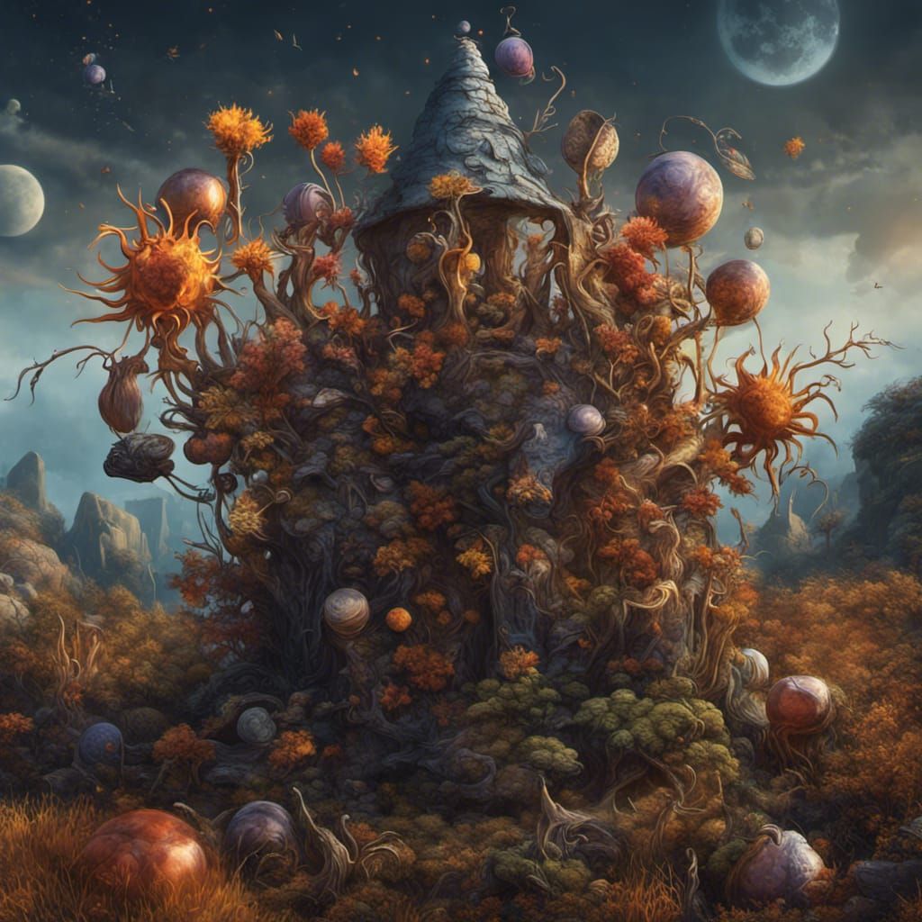 Witches Harvesting Plants by Moonlight: Fantasy Art