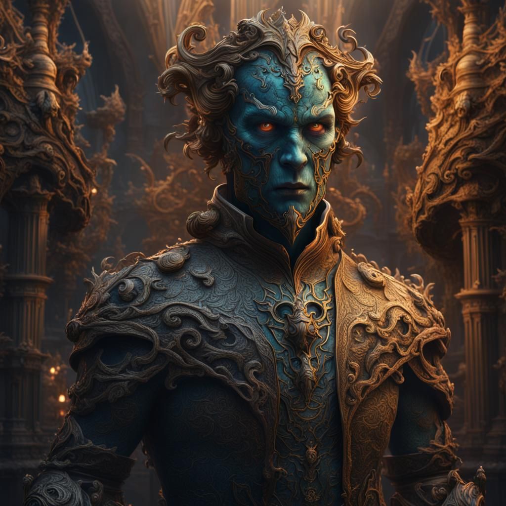 Two-Faced Figure in Detailed Matte Painting