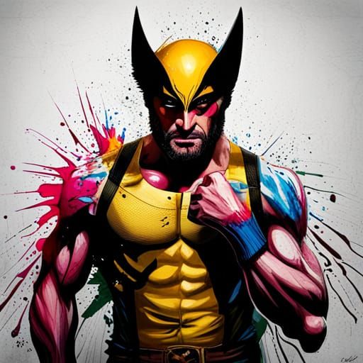 Ben Afleck as Wolverine Graffiti Art