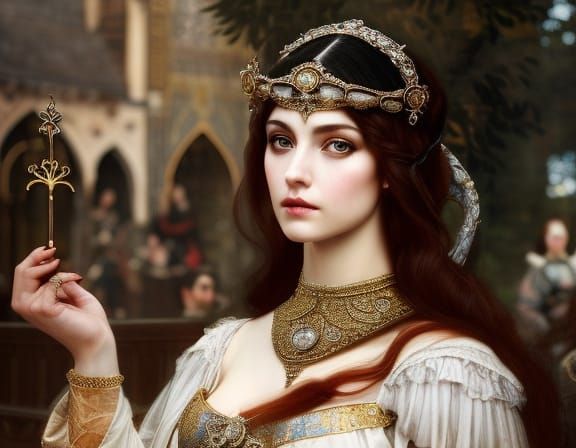 Showing off the key of her chastity belt.