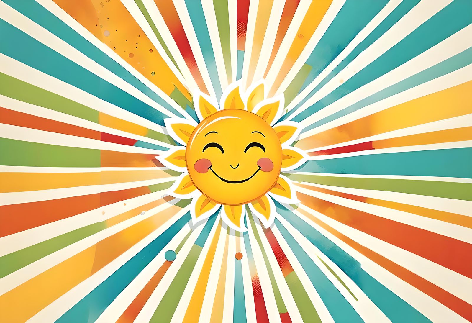 Cheerful Sunshine Design Poster for Kids Room
