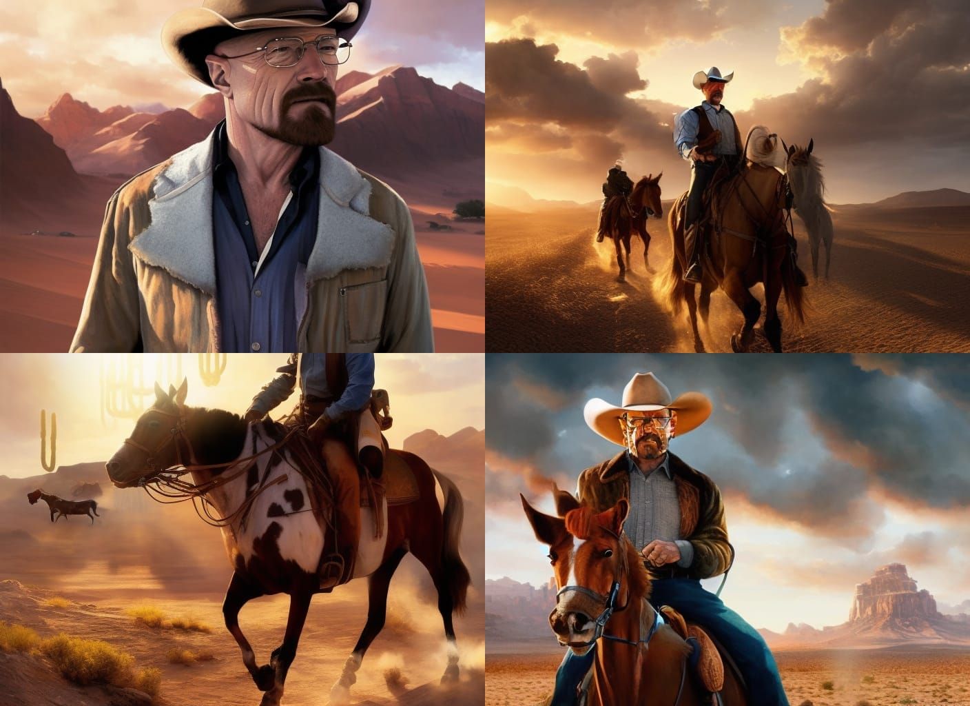 Heisenberg as Cowboy, Digital Art Portrait