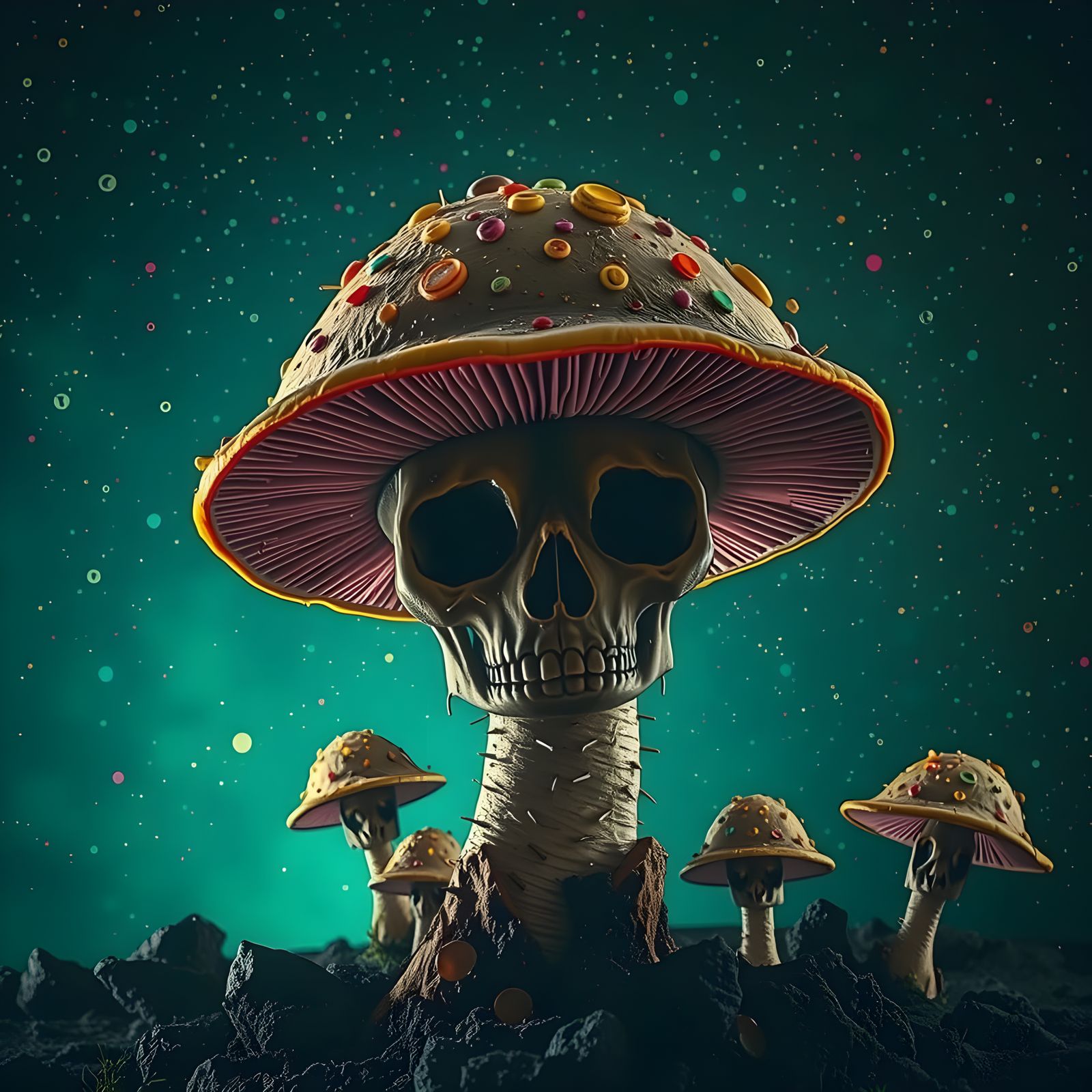 Dark Psychedelic Portraits of Mushroom Entities