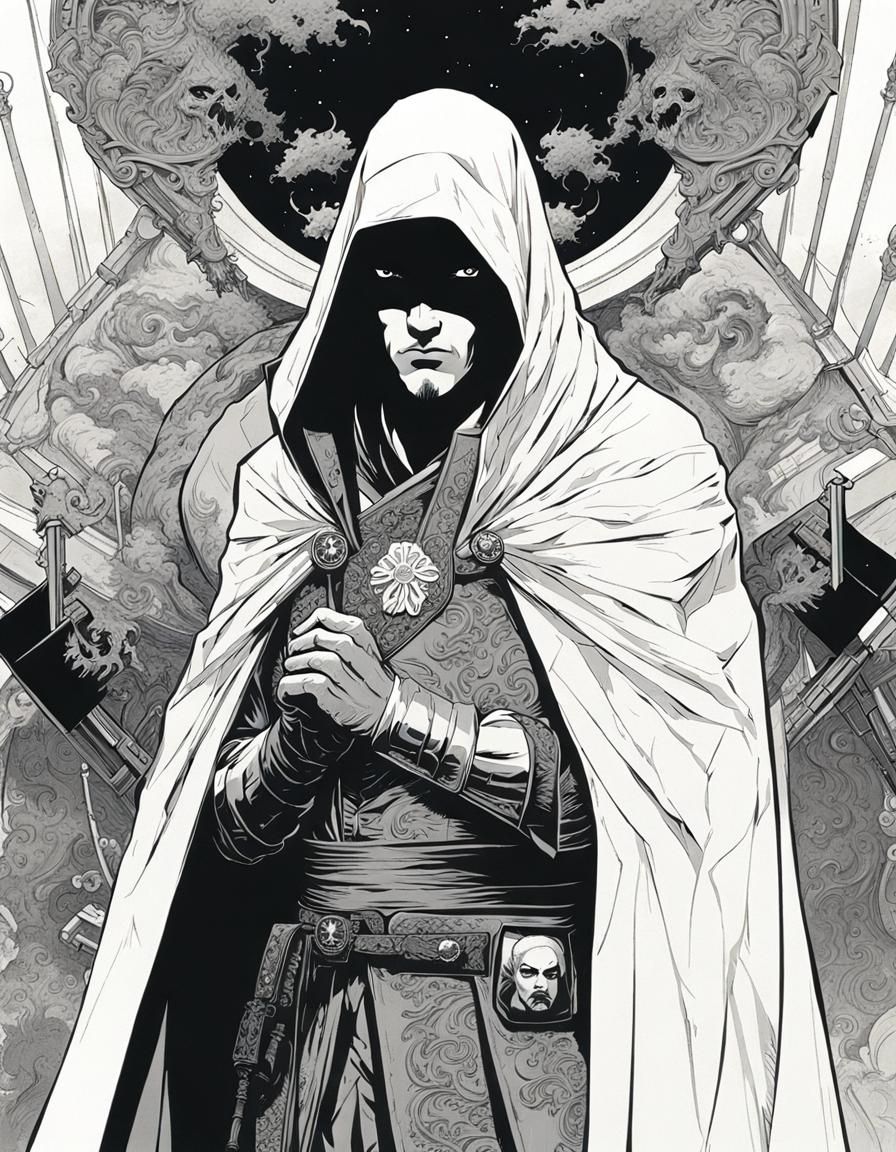 Futuristic Space Prince: Moody Monochromatic Portrait