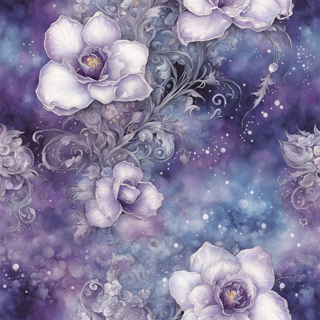 Ethereal Winter Wonderland in Dreamy, Symbolist Style